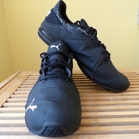 Puma Men's Size 11 Viz Runner Athletic Running Low Top Shoes Black Comfort - Picture 1 of 9
